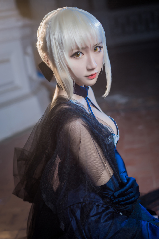 性感美女蓝色礼服 cosplay骑士王saber(6) 第6页