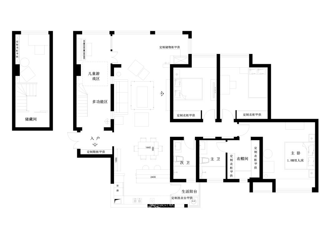 宁静如诗 170平简约美式四室两厅(10) 第10页