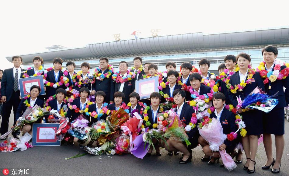 朝鲜女足狂夺世界冠军 回国享英雄般待遇 第1页