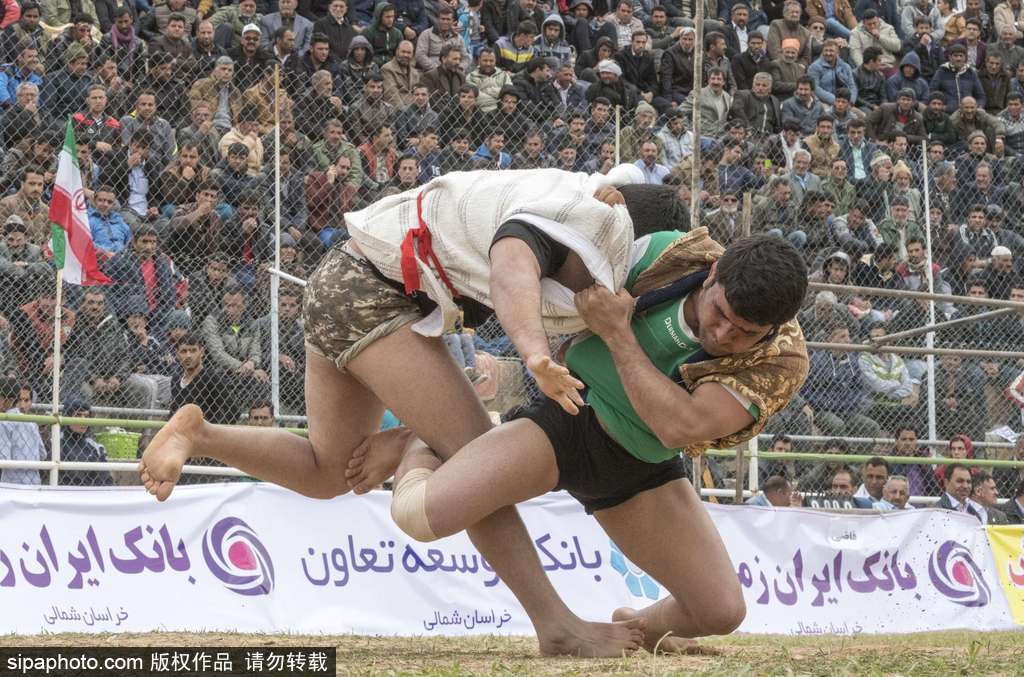 伊朗摔跤赛勇士贴身肉搏 竞争激烈夺人眼球(5) 第5页