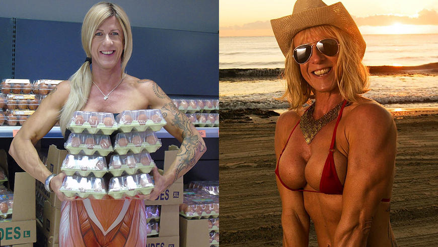 51岁女子健身练成"金刚芭比" 每天吃30个鸡蛋 第1页