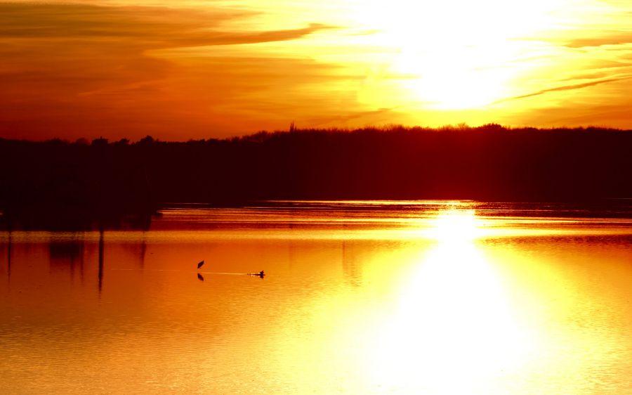 海天一色的夕阳风光美景 第1页