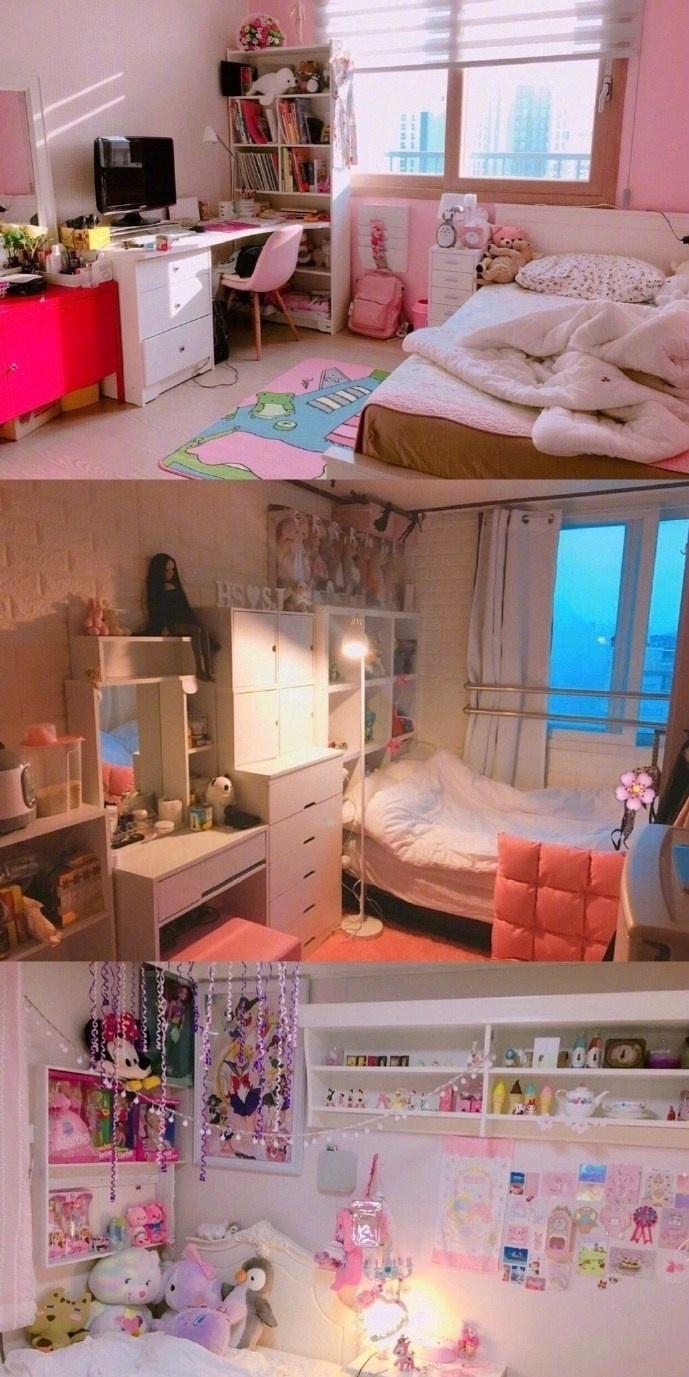 一组简单的女生卧室装扮效果图