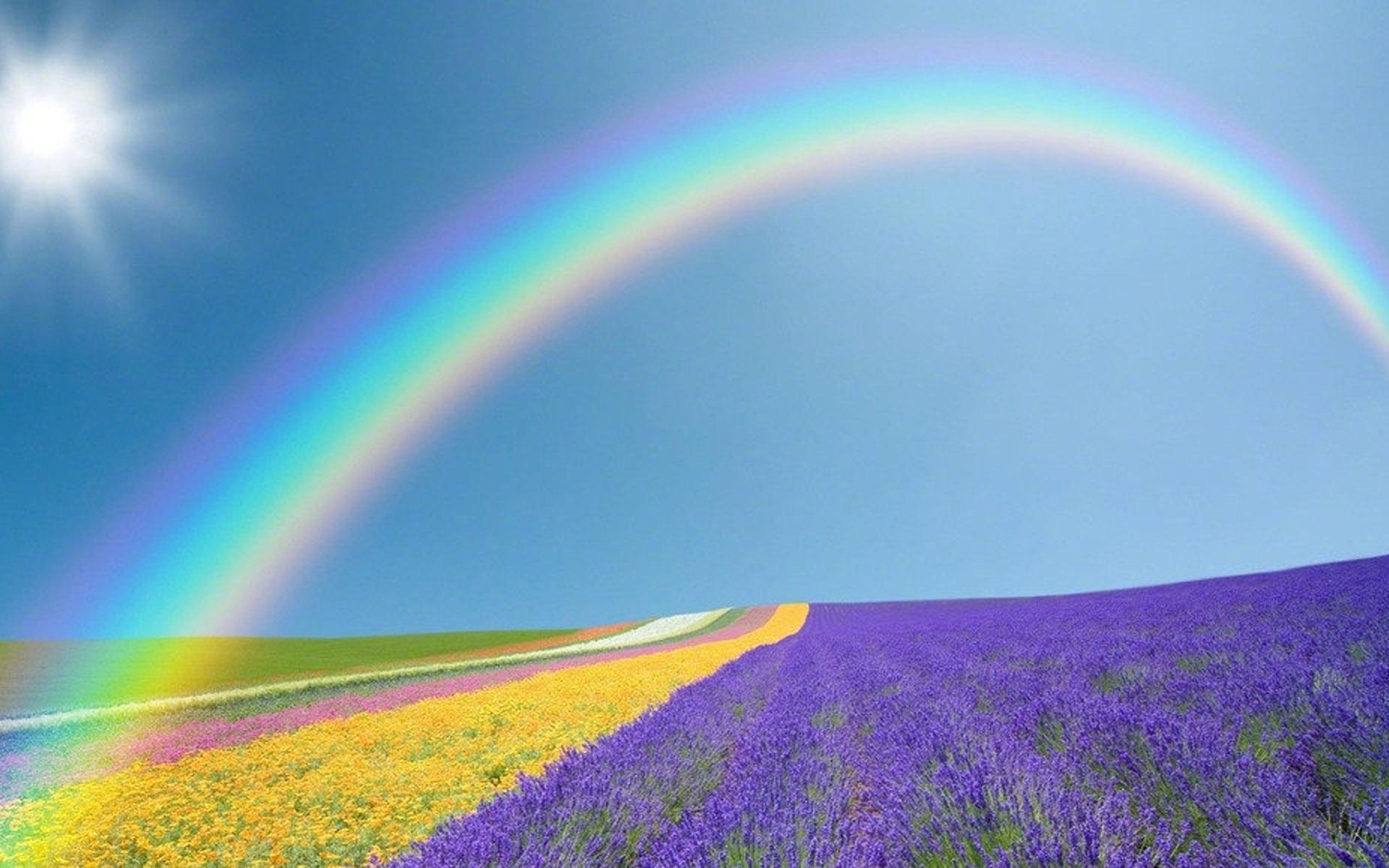 唯美七色彩虹风景图片桌面壁纸
