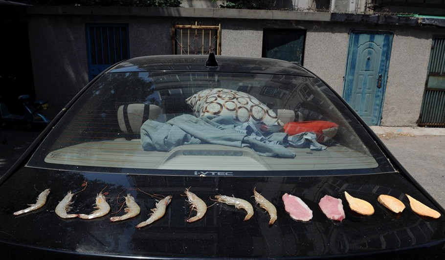 37°高温下，老太在汽车后备箱烤虾，真的是你家的车？ 第1页